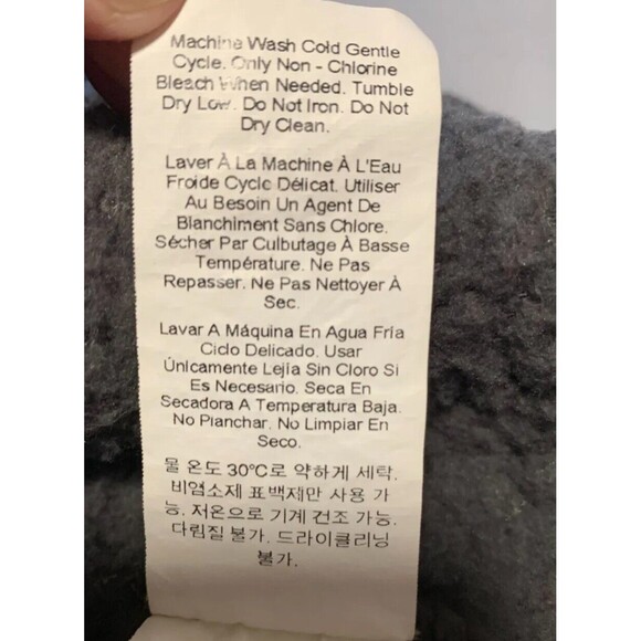 Pottery Barn Robe‎ Unisex Small Charcoal Gray Cozy Knit Long Sleeve Tie Waist - Picture 10 of 15